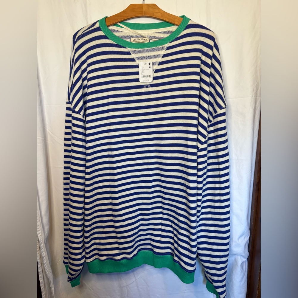 We The Free Classic Striped Oversized Crewneck